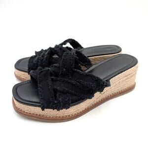 Splendid Danna Espadrille Wedge Sandals Women's Black Size US8M EU38.5